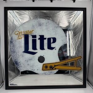 Miller Lite Football Helmet Mirror‎ Sign Reflective Plaque Bar Decor 2015-2016